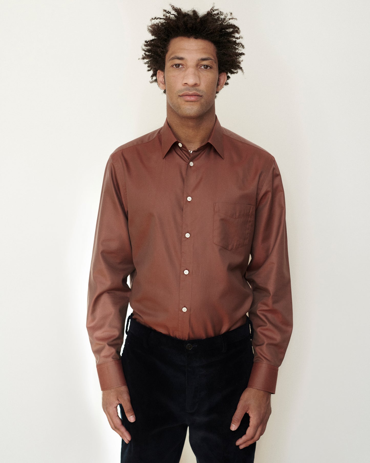 Red Silk Cotton Model One Shirt