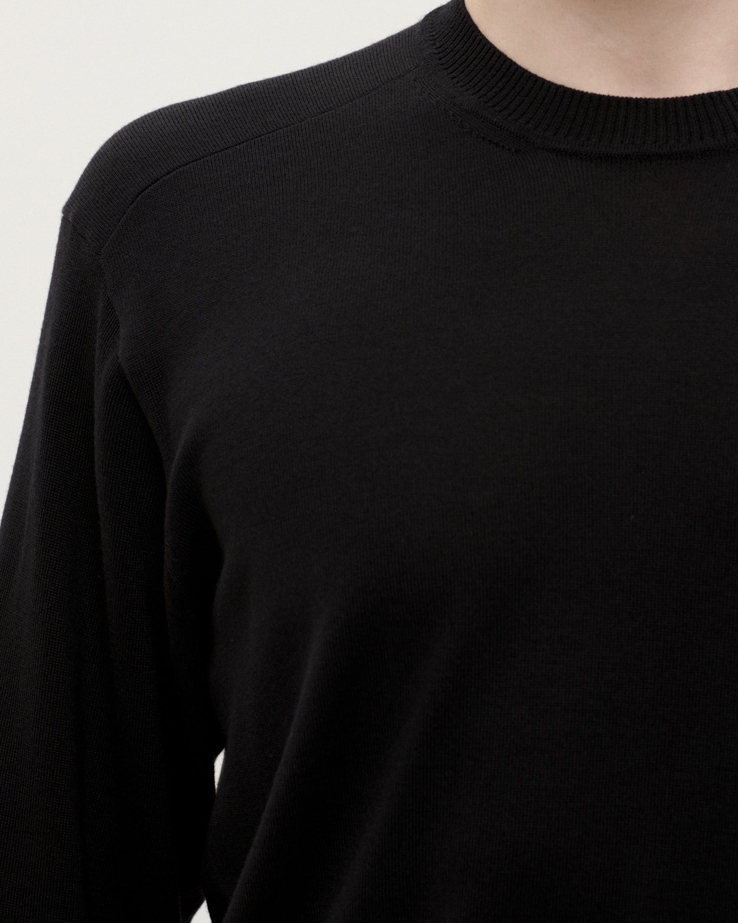 Black Lightweight Crewneck