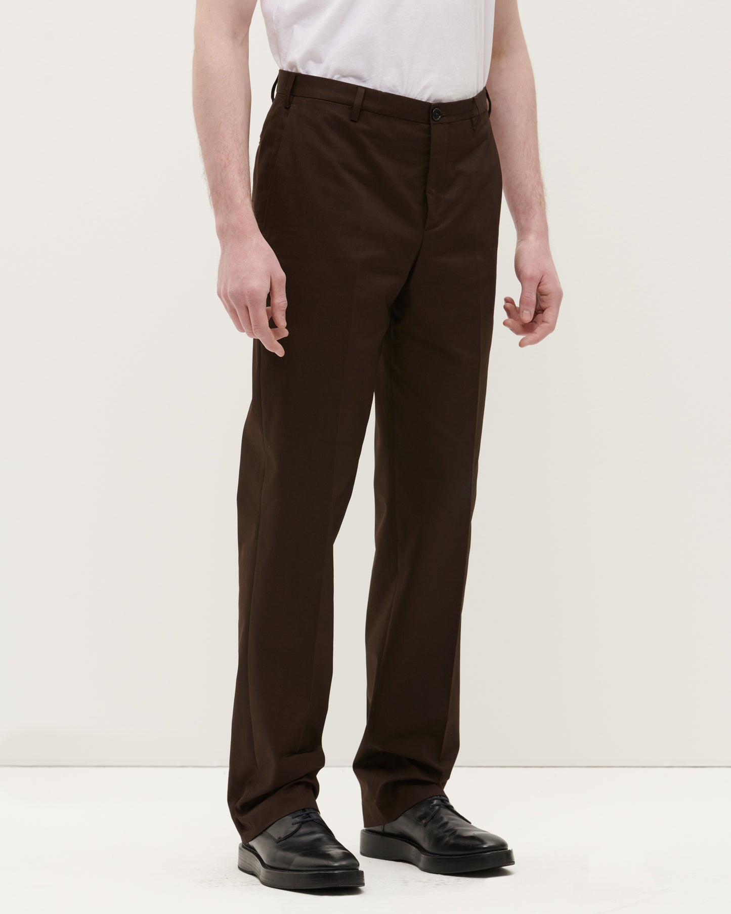 Brown Classic Cotton Twill Trouser