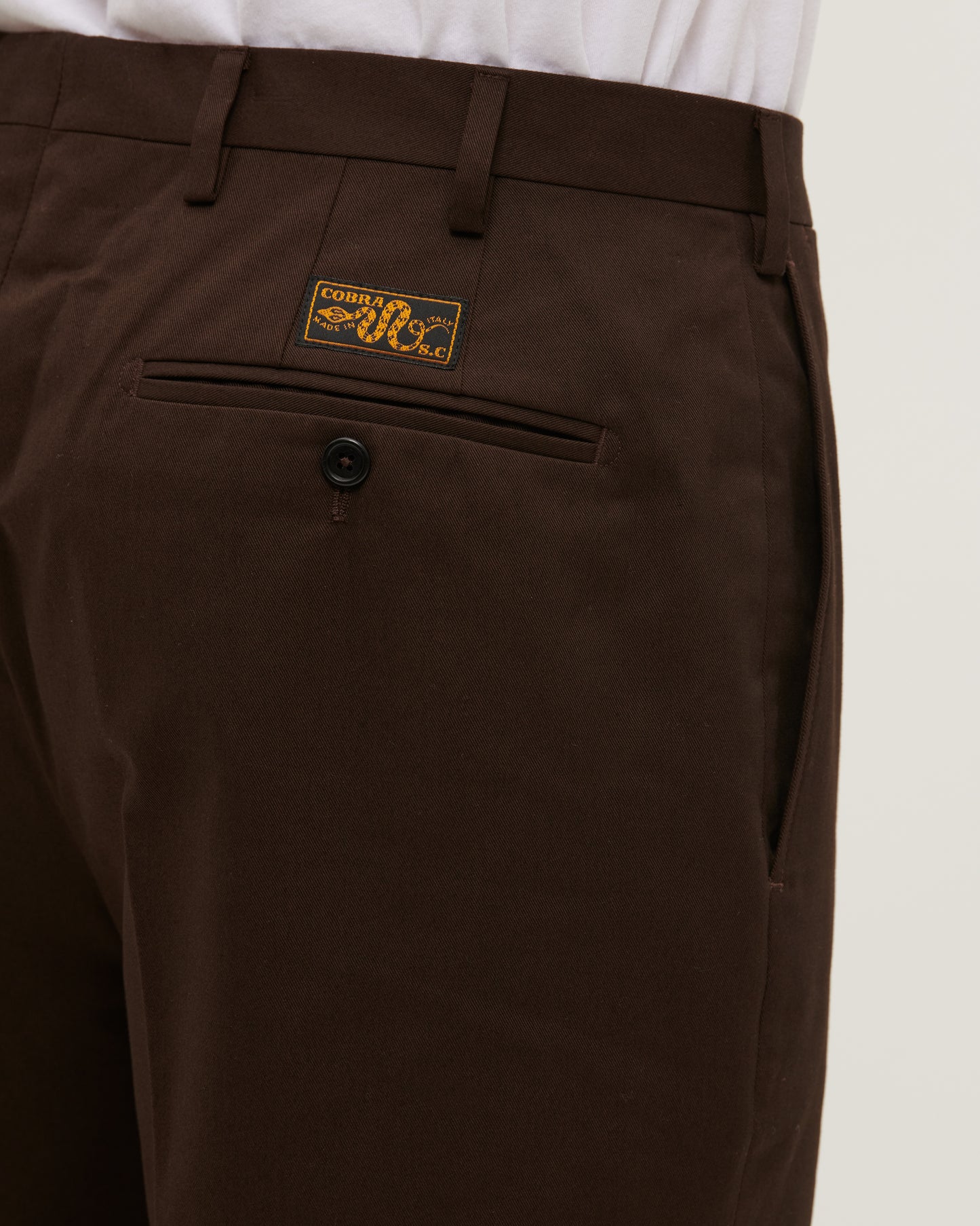 Brown Classic Cotton Twill Trouser