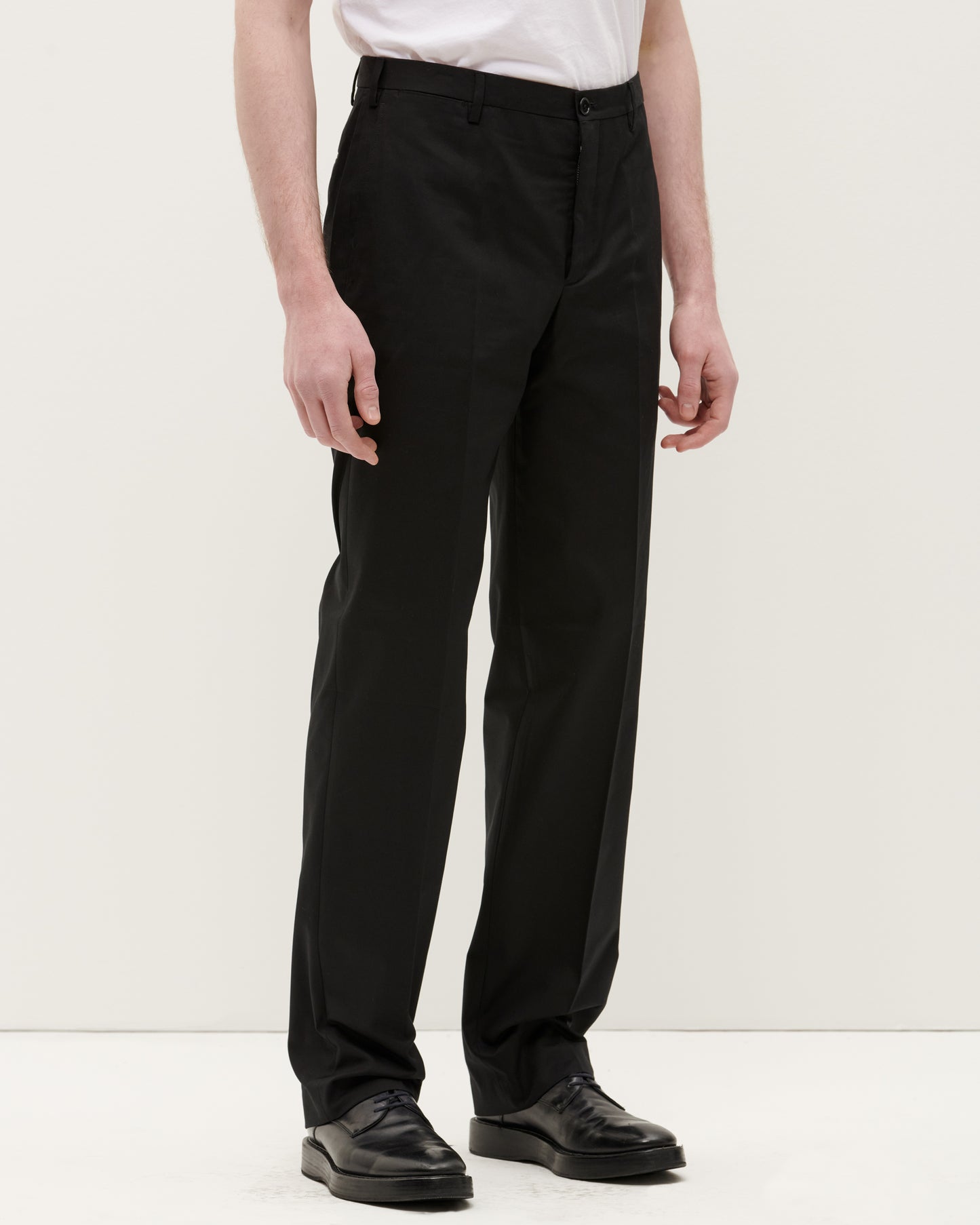 Black Classic Cotton Twill Trouser