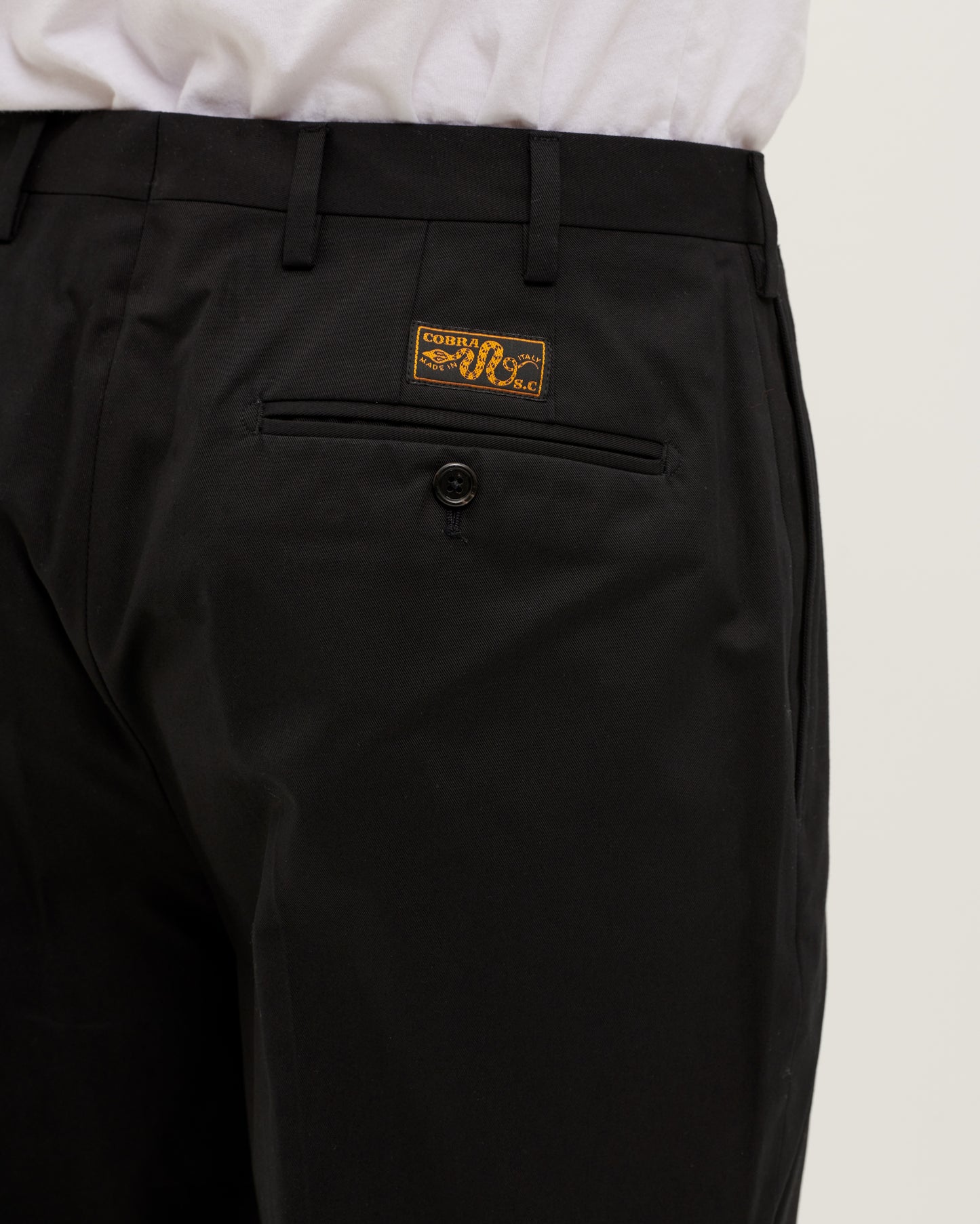 Black Classic Cotton Twill Trouser