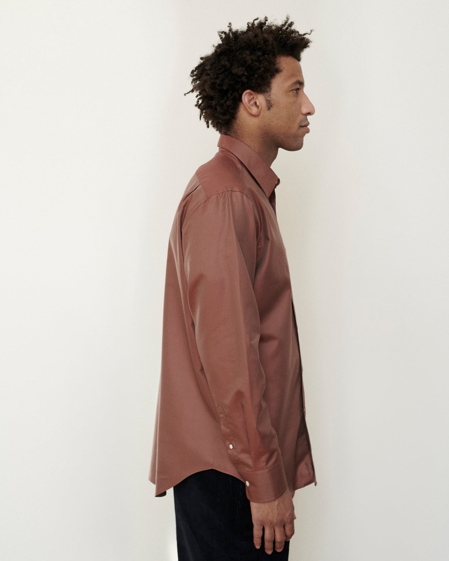 Washed Red Silk Cotton Model One Shirt