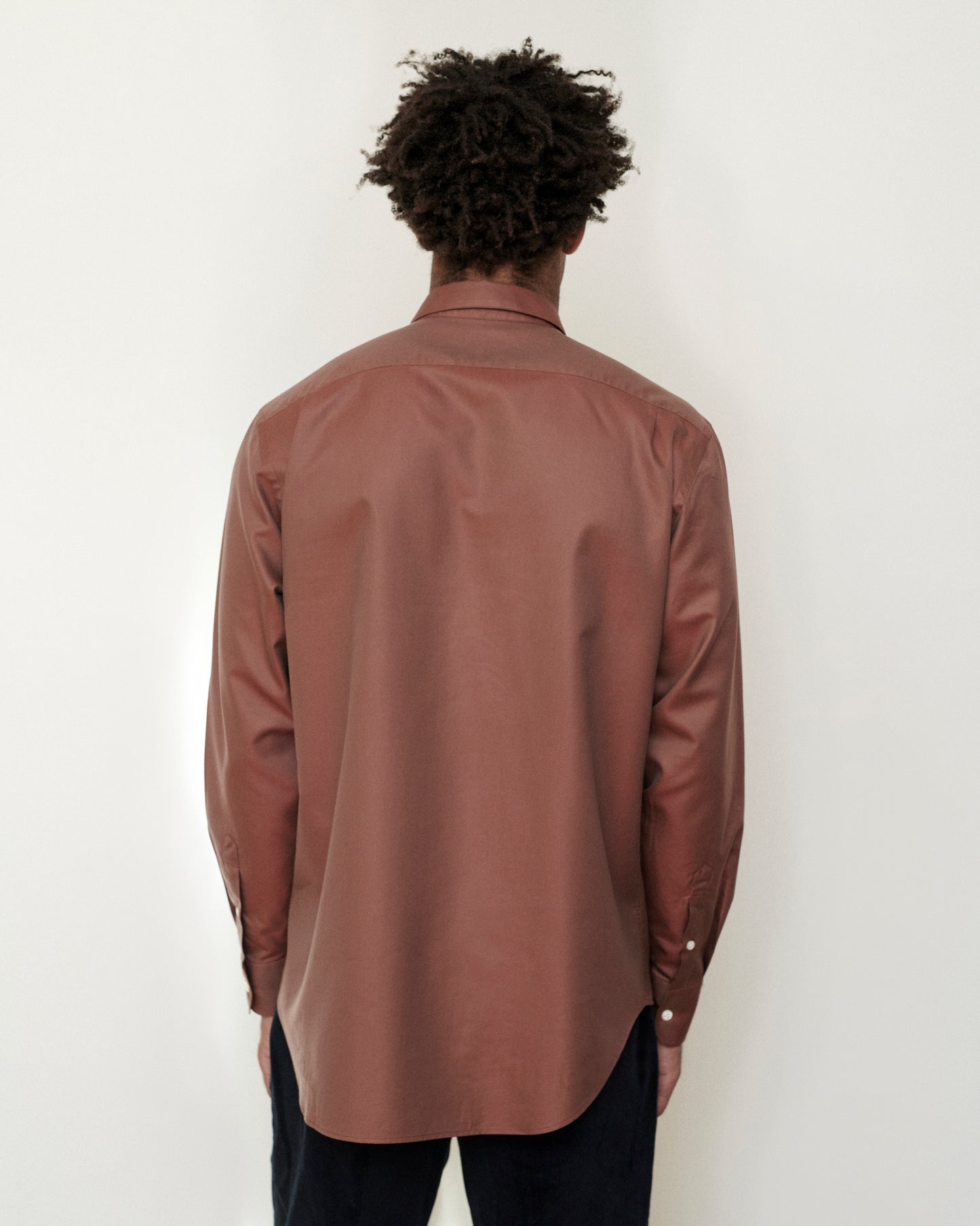 Washed Red Silk Cotton Model One Shirt